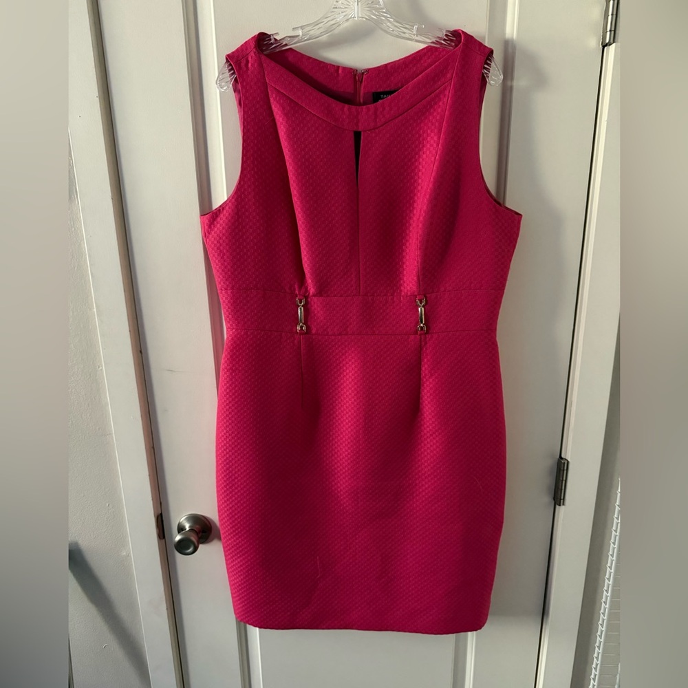 Tahari Vibrant Pink Textured Dress